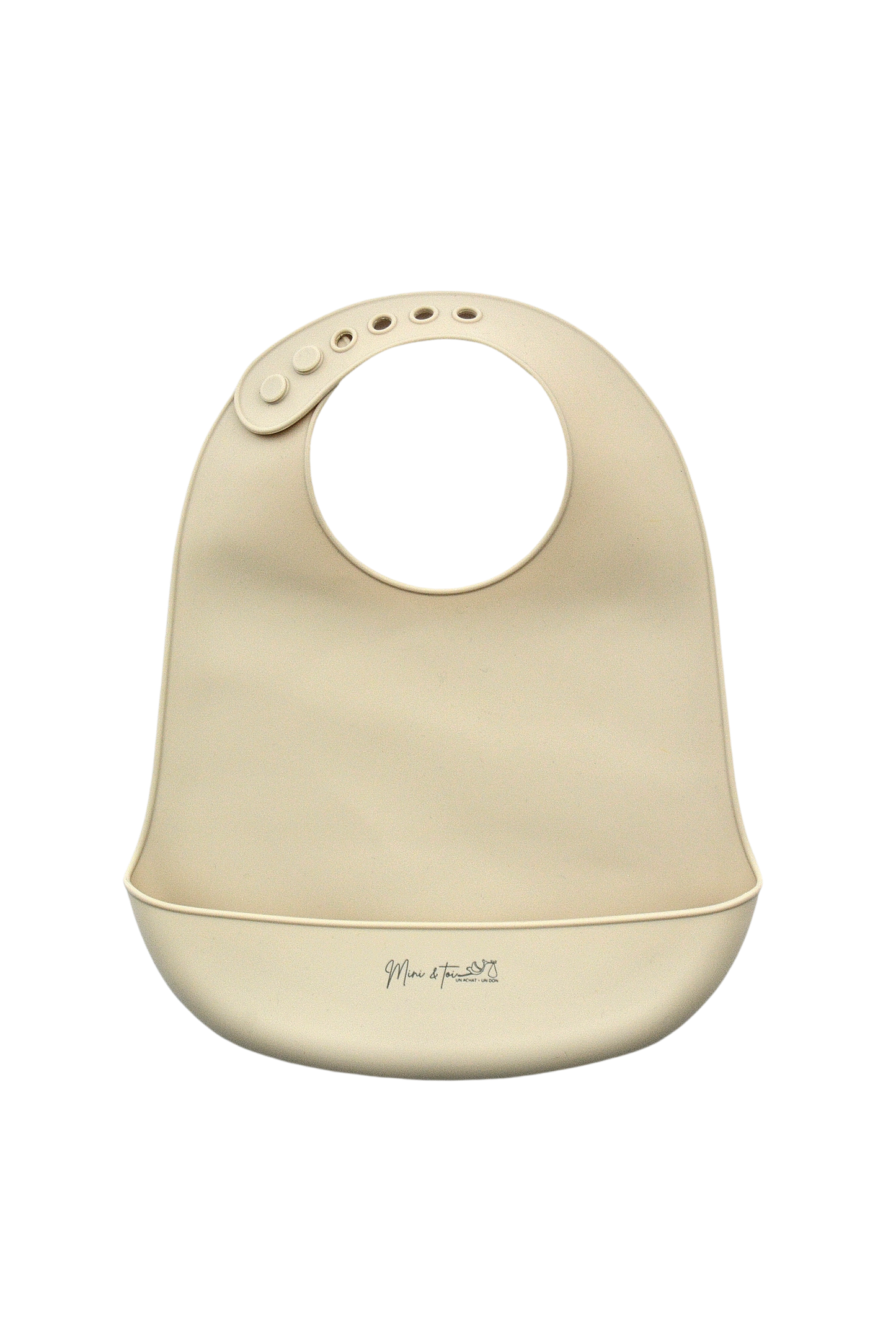 Bavoir en silicone- Beige sable 6-36 mois