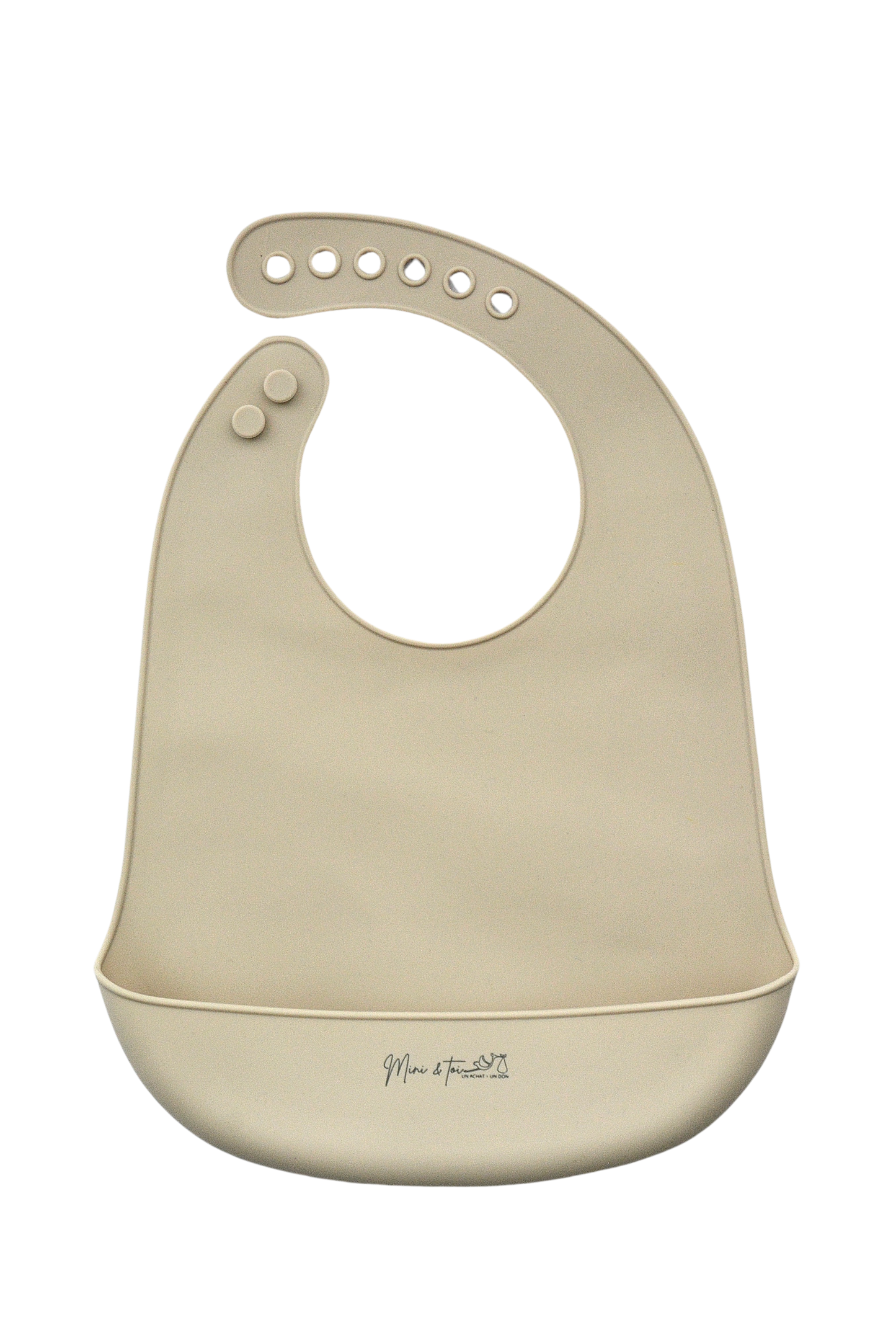 Bavoir en silicone- Beige sable 6-36 mois
